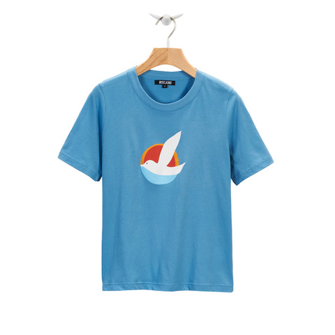 IK_10773-1-vorne Logoprint Damen T-Shirt / ocean blue