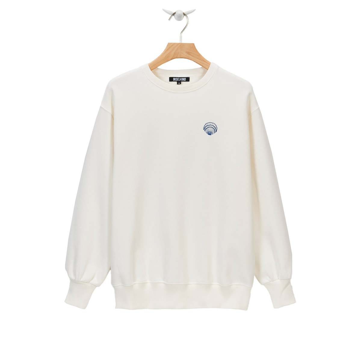 IK_10857-1-Vorne Crewneck Sweatshirt Muschel / off white