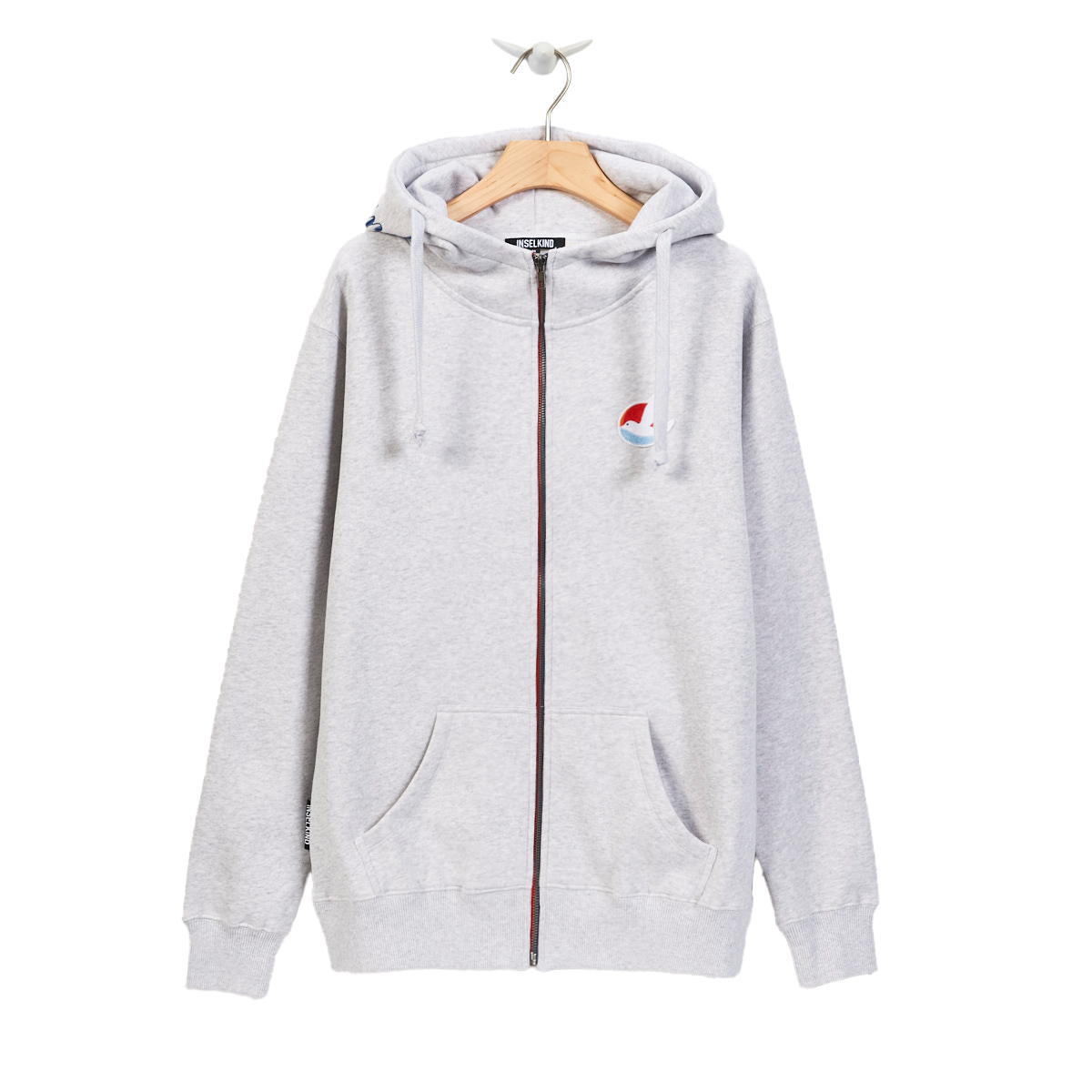Classic Zip Hood Logo / light heather grey