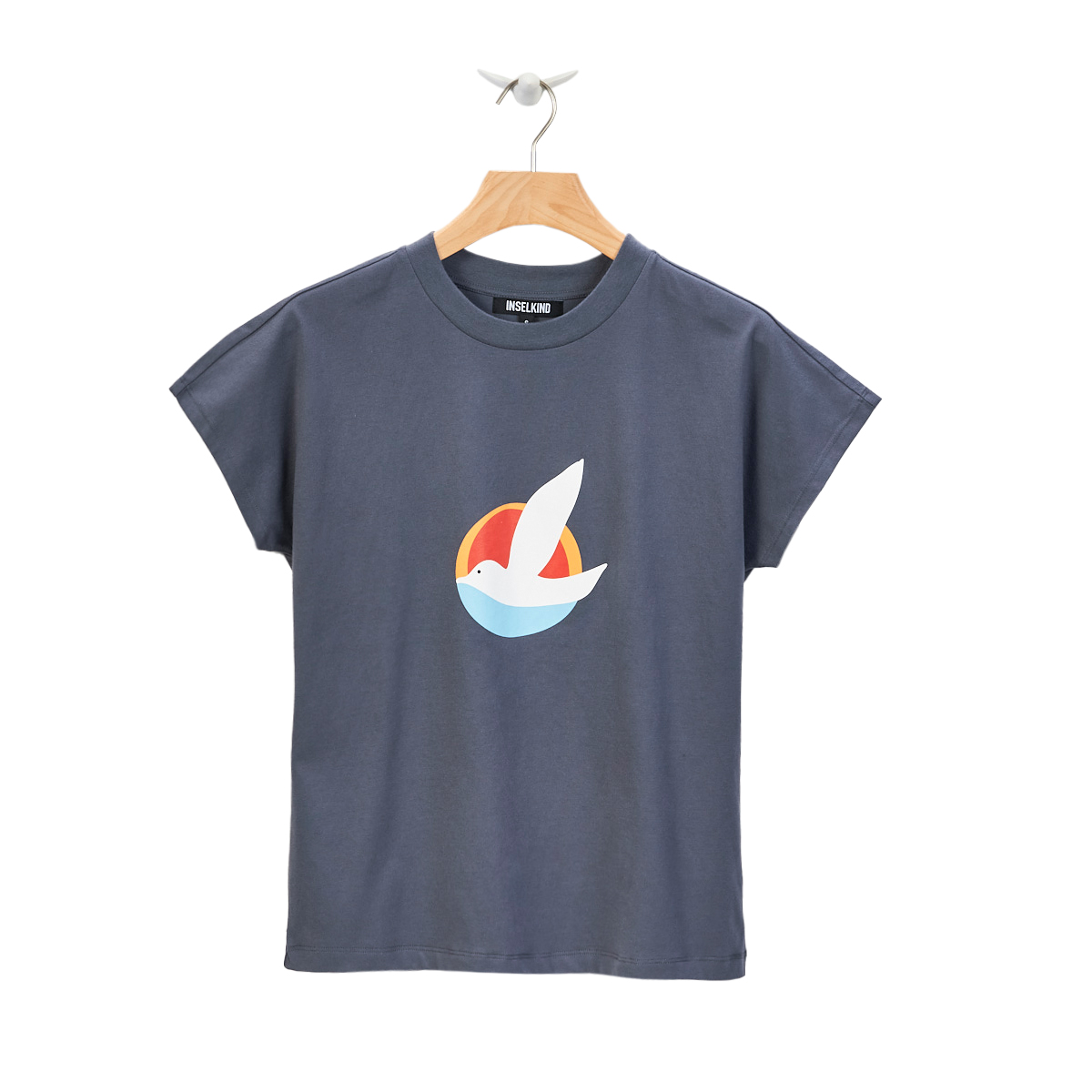 T-Shirt Sünje Logoprint / steel grey