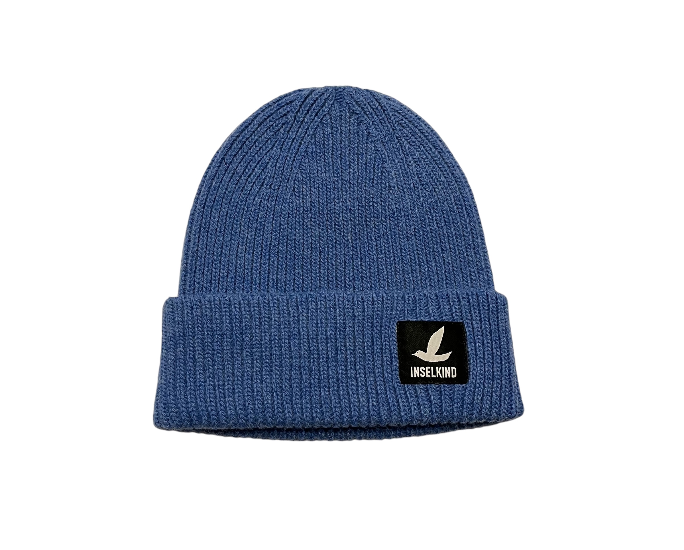 Inselkind Unisex Beanie aus Wolle Logo / Royal