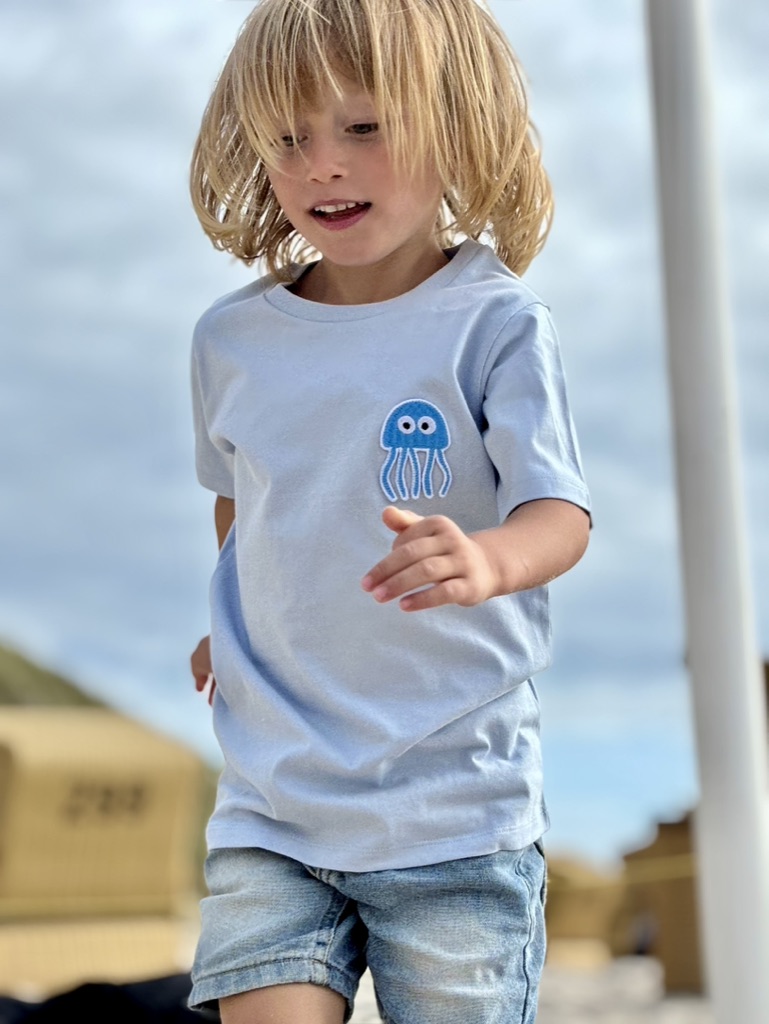 Classic T-Shirt Qualle / subdued blue
