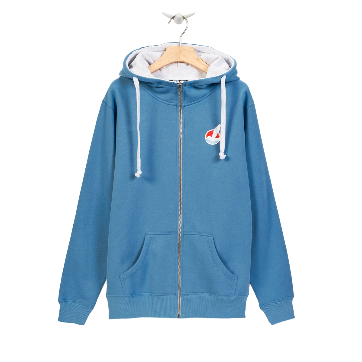 Classic Zip Hood Logo / deep ocean blue